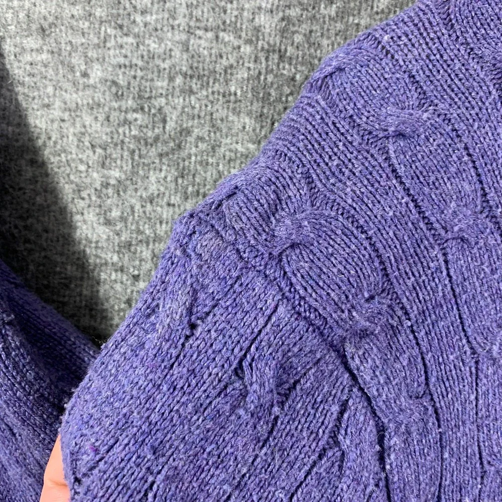 Polo Ralph Lauren Knit Sweater Men 2XL Silk Purple Pullover Tussah 1/4 Zip